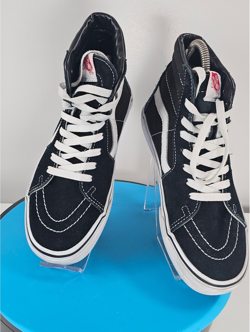 Vans Sk8-Hi Black and White Suede High-Top Sneakers - Picture 11 of 13